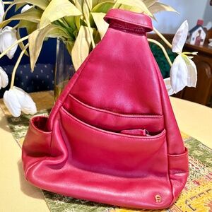Aigner Supple Red (Oxblood) Leather Casual Backpack in Excellent Condition!